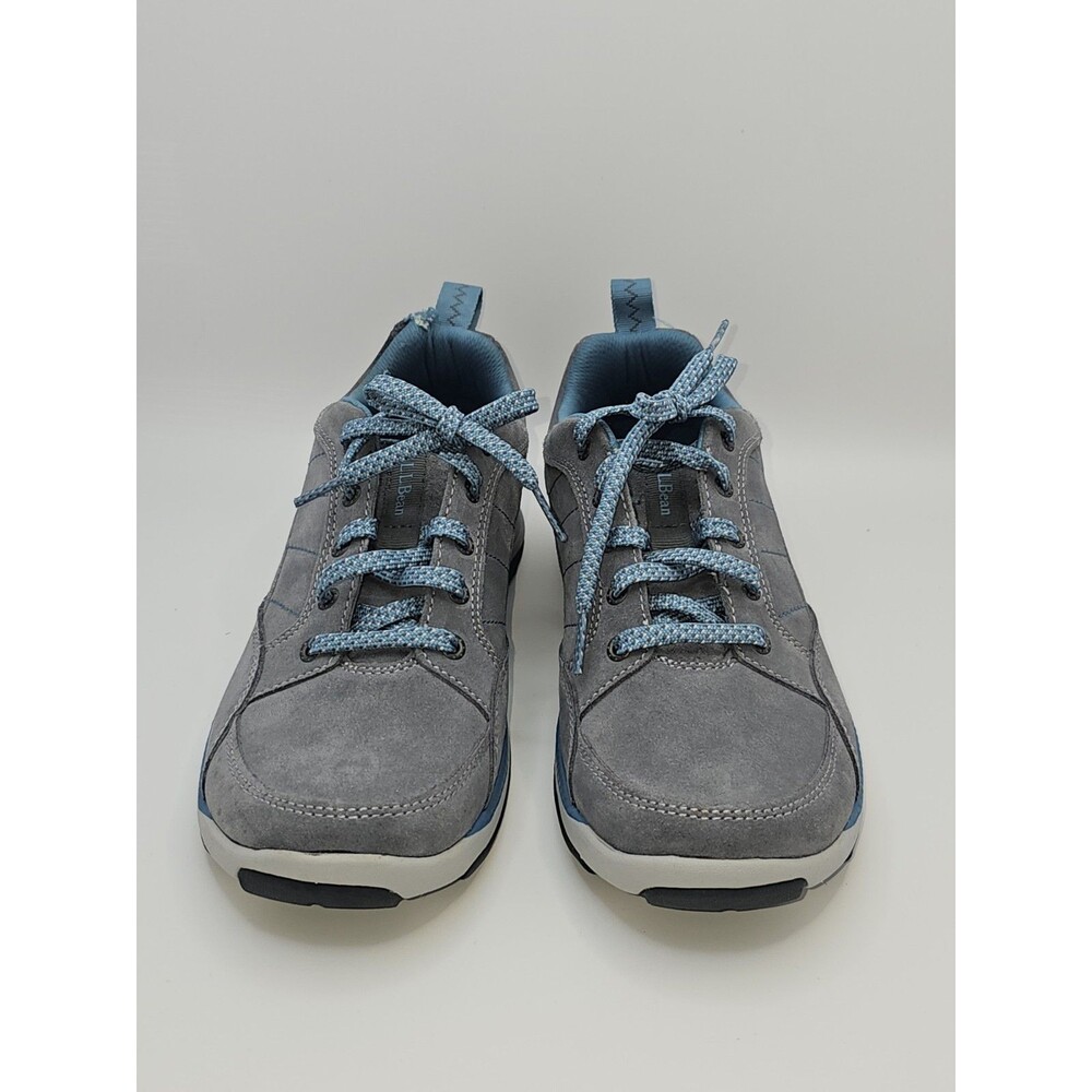 LL Bean Women's Blue,Gray Suede Lace Up Low Top Casual Sneakers Shoes Size 7.5 M